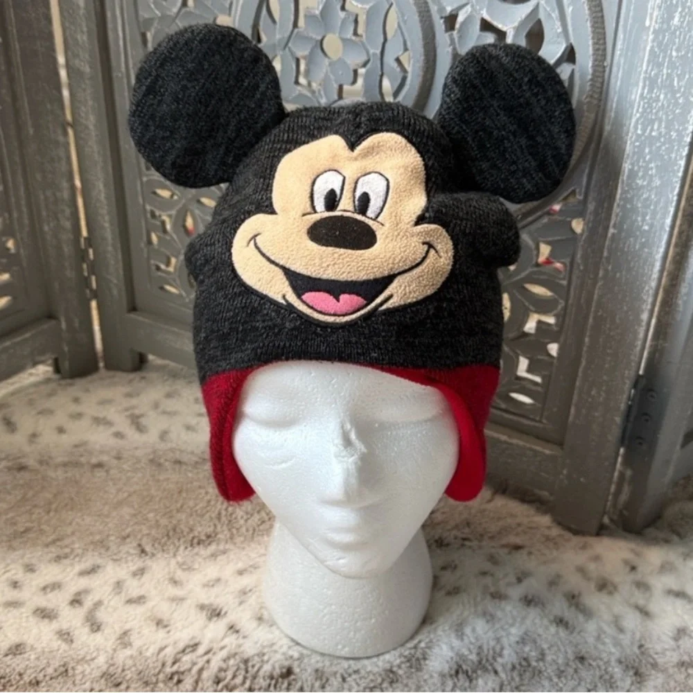 Disney Mickey Mouse fleece beanie hat boys 2T-5T Disneyland preschool winter